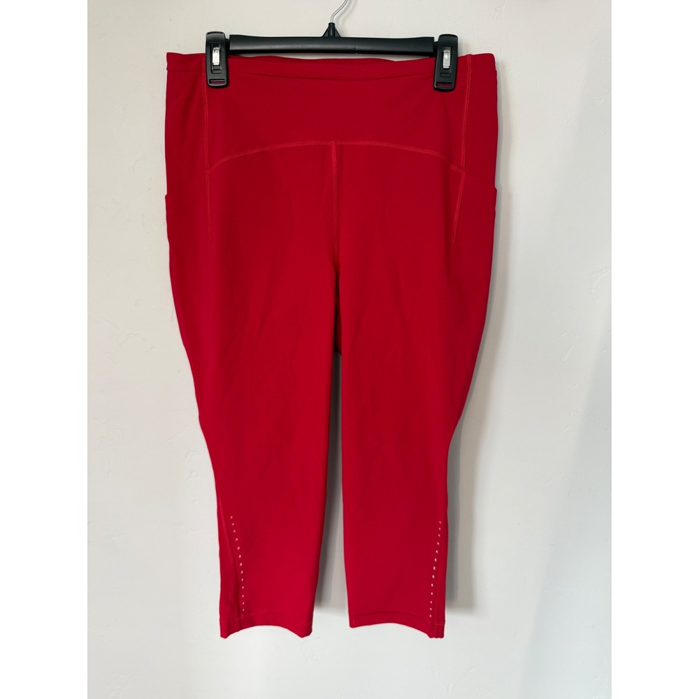 Lululemon Swift Speed High Rise Crop 21 Red Running Leggings W6CBKS Size 12